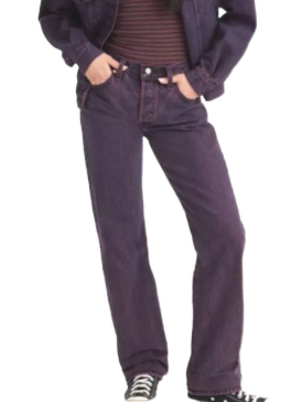 Levi's 501 Original Fit Faded Purple Straight-Leg Button Fly Jeans Size 28/32